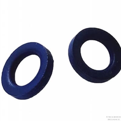 Hout- oorbellen -rond- paars/blauw- 2 cm