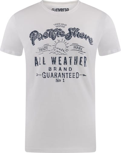 riverso Heren T-Shirt RIVLeon regular fit Wit S Ronde Hals Volwassenen - gemaakt van 100% katoen