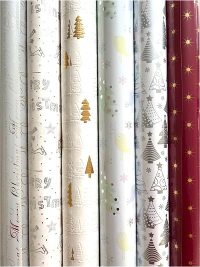 Noël cadeaupapier - Assortiment kerstpapier inpakpapier voor kerst - 3 meter x 70 cm - 6 Rollen
