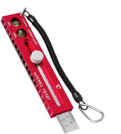 Houtbewerkingsliniaal - Timmermanliniaal Meetinstrument - Nauwkeurig Markeren - Dubbele Schaalverdeling - 18.5 cm - Aluminium