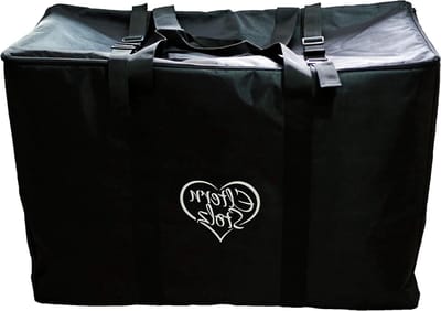 Gevoerde transporttas voor kinderwagens - kinderzitjes - bevestigingsriem - zwart - 85x60x43 cm