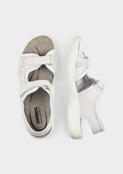 Leren sandalen met klittenbandsluiting - steengrijs - Gr. 36 van Goldner Fashion