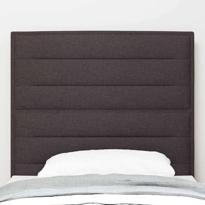 vidaXL LED Hoofdbord met LED-stripverlichting Donkerbruin 100 cm Stof