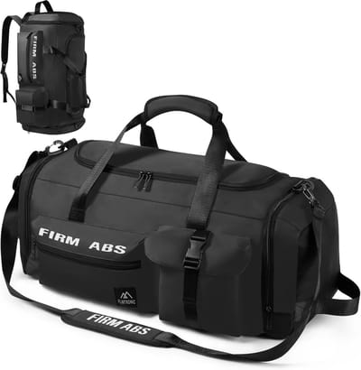 Trainingstas 65 liter met schoenenvak en natvak | Sporttas met meerdere draagmethoden | Reis- en fitnesstas | Zwart