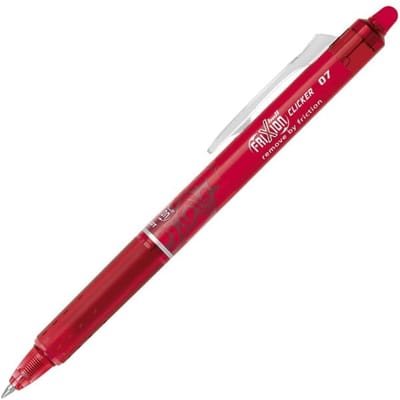 Pilot Rode FriXion Ball 0.7mm Clicker Pen - Rode uitgumbare balpen