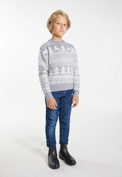 Mo Jumper jongens (kinderen) grijs wit