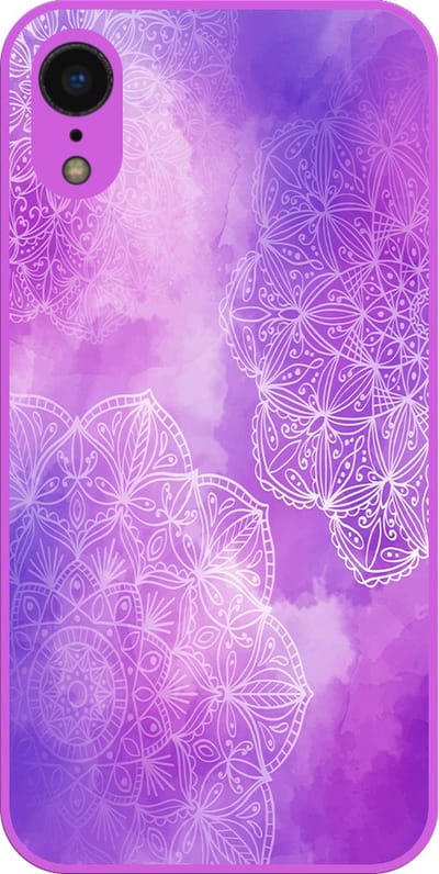 Smartphonica Telefoonhoesje Geschikt voor iPhone XR met paars mandala opdruk - TPU case purple mandala design - paars geschikt voor Apple iPhone XR