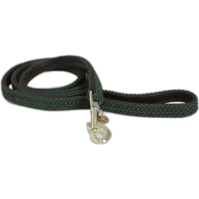 Kentucky 3-voudig Gevlochten Hondenlijn - Nylon / Imitatieleder - Groen - L - Breedte: 1,5 cm - Lengte: 200 cm