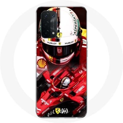 Coque - Formule 1 - Oppo A54 5G - Rouge - Souple - Sebastian Vettel rouge