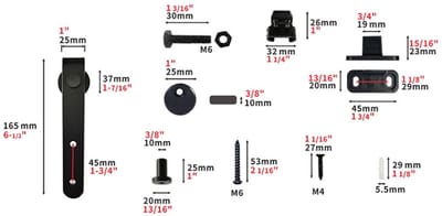 Dailygoods- Railpoelie Set Stevig Koolstofstaal - Hangende Deurrollers - Schuifdeur Hardware - Eenvoudige Installatie - Geschikt voor Kastdeuren - Flexibele Toepassing - Schuifdeurhardware