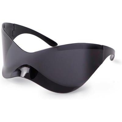 Oversized Sport Punk Zonnebril Wrap Around Millennium Stijl Dames Zonnebril Zilver Eén Stuk Randloos Brillen Trend Zon Brillen Heren Zon Brillen As Picture black