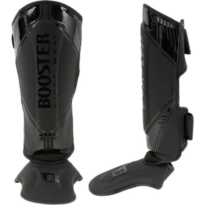 Booster Kickboks Scheenbeschermers Bangkok - Zwart/Zwart - maat M