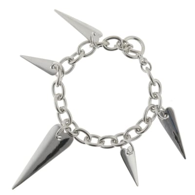 Behave Armband - zilver kleur - hangers - bedels - tanden - punten - schakelarmband - 20 cm