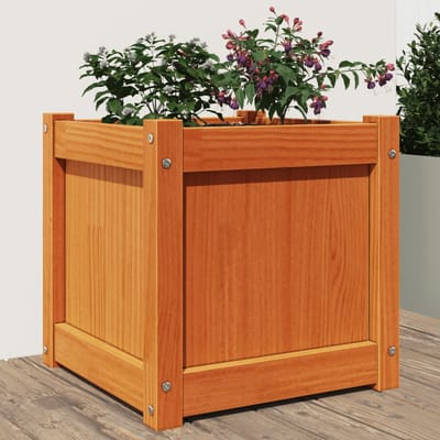 vidaXL - Plantenbak - 40x40x40 - cm - massief - grenenhout - wasbruin