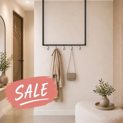 Hoya living - Kapstok 80cm - zwart metaal - vierkante stang 20mm - kapstok hangend - zwart metaal