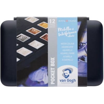 Van Gogh Aquarelverf pocket box Specialty Colours met 12 kleuren in halve Napjes