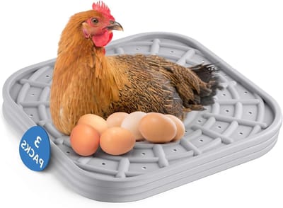 Set van 3 Siliconen Kippen Nestdozen, 12"x12" Nestpads voor Kippen, Wasbare en Makkelijk Schoon te Maken Nestbox Covers voor Kippenhokken