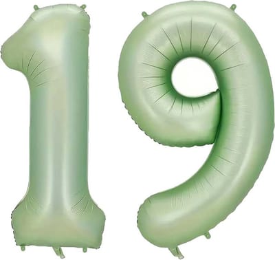 Cijfer Ballonnen Ballon Cijfer 19 Verjaardag Versiering Feest Helium Ballonnen Cijferballon Folieballon Groen Xl Formaat