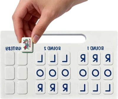 Mahjong Solo - Strategisch Spel - Vaardigheden Oefenen - Draagbaar Ontwerp - 24 Vakken - Wit