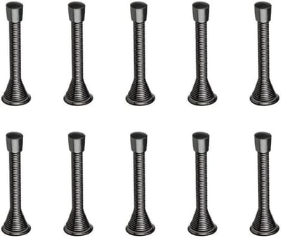 Veerdeurstoppers 10 stuks - Buigbare Metalen Veren - Antislip Rubberen Koppen - Schroefbasis - Bescherming voor Muren en Deuren - Eenvoudige Installatie - Deurstopper