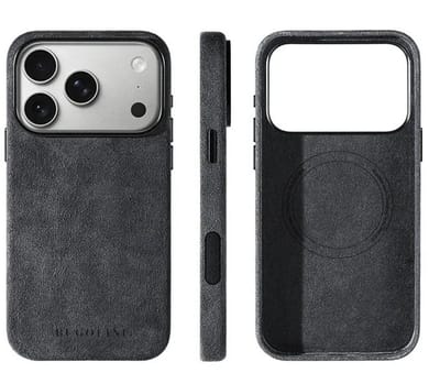 BUGOLINI Alcan-X - Magnetische Alcantara Case Hoes Geschikt voor iPhone 17 Pro Max - 9002 Alcantara Italy - Zwart