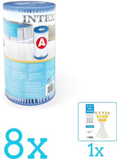 Intex Filtercartridge Type A 29000 - Filter voor filterpomp - Volumebundel - Filter - 8-delig