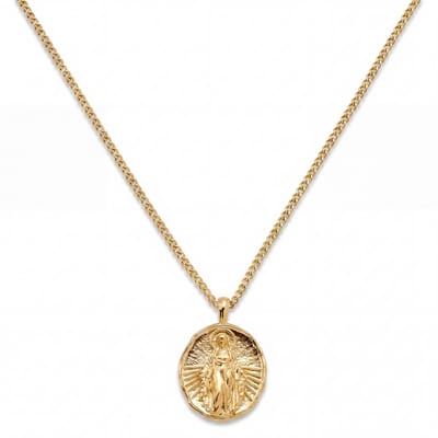 Mediterranean | 14K vergulde ketting met Madonna-hanger