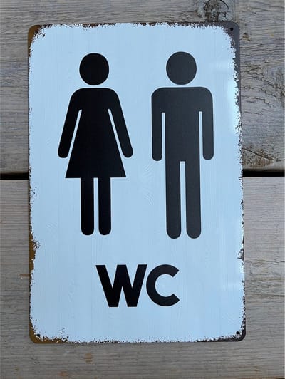 Homeson WC bordje - Wandbord - Toiletbordje - WC accessoire - Toiletaccessoire - 30cm x 20cm - Deurbordje Toilet - Toilet bordje