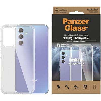 PanzerGlass - HardCase - antibacterieel militair gecertificeerd hoesje voor Samsung Galaxy A34 5G - transparant