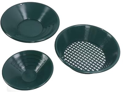 Simple Operation Lightweight 3PCS Green Round Gold Pan Set voor Mineralen Extractie - Goudpan Set - Gemakkelijk in Gebruik