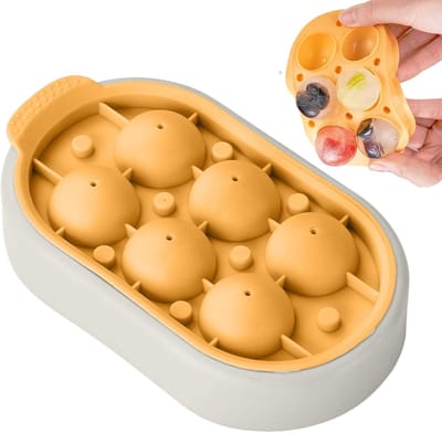 Ijsbal Maker - Ronde Vorm - Drank Koelen - Maakt 6 Ballen - 3 cm Diameter - Geel