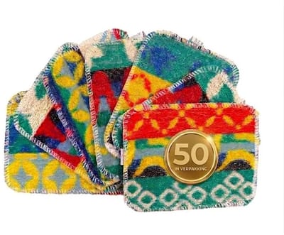 Euroscrubby Doekjes Schoonmaakdoekjes - Klein – Krasvrij Schrobben – Duurzaam & Veilig - 17x13cm - 50-Pack - Magische schuurdoekjes die wel schuren, maar niet krassen! - Katoenvezels
