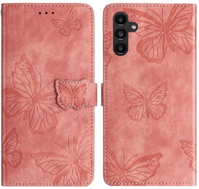 Coverup Hoesje - Geschikt voor Samsung Galaxy A36 Hoesje - Coverup Vlinders Book Case - Pink