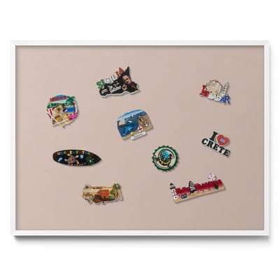 Tulup Magneetbord met Witte Frame - Roze Magneetbord Met Effen Achtergrond - 80 cm x 60 cm - Kleur poederroze beige - Magneetbord Voor Thuiskantoor - Magnetisch Bord voor Thuis en Kantoor - Magneetbord voor Herinneringen