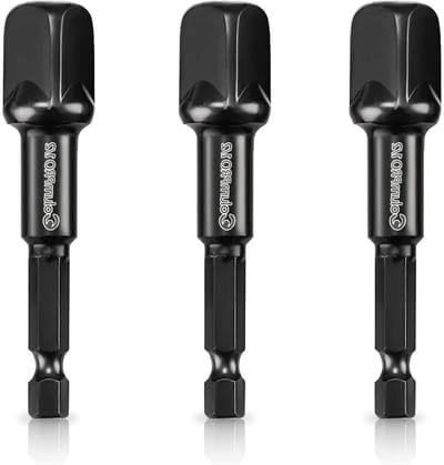 Slagmoeradapters Set - Doppenadapters - Kracht gereedschap gebruiken - Warmtebehandeld vanadiumstaal - 3 stuks 1/2 inch - Zwart