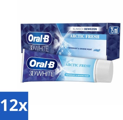 Oral-B - 3D White Arctic Fresh - Tandpasta - Whitening - Frisse Adem - 75 ml - Voordeelverpakking - 12 stuks