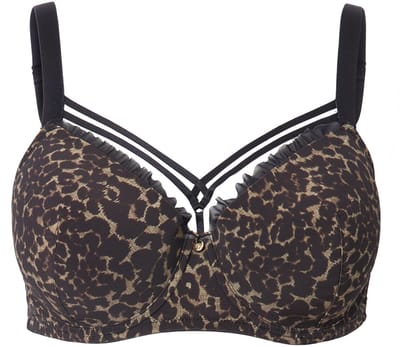 TruYou - Dames - TruYou beugelbeha zachte cups dierenprint - Zwart - Maat 115F