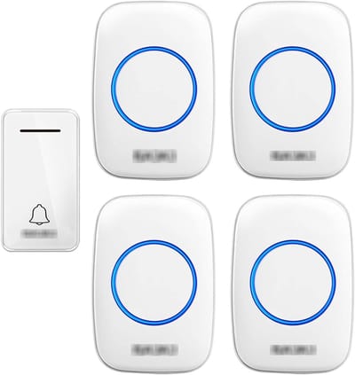 Draadloze Deurbel - Plug-in Set - Bezoekers Ontvangen - 200 Meter Bereik - 4 Ontvangers - Wit