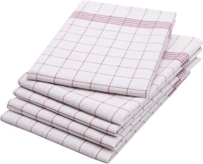 MAUS gastro theedoeken set rood geruit katoen - 5 stuks