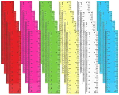 Linialen Set - Meetlatten Plastic - Nauwkeurig Tekenen - Doorzichtig Ontwerp - 24 Stuks 15 cm - Meerkleurig