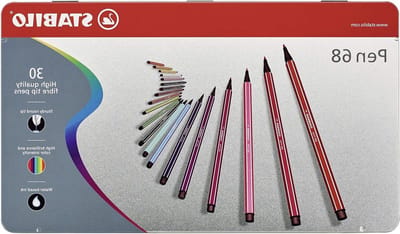 Premium viltstift set - 30 stuks metalen etui - Pen 68 - met 30 verschillende kleuren