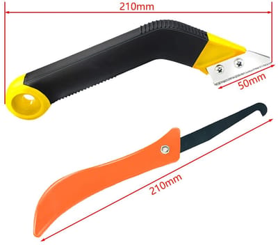 Dailygoods- Tegelvoegschraper 8-delig - Ergonomische Grip - Verwisselbare Messen - Naatreiniger/Haakmes - Nylon Staal - 21 cm Lang - Voegschraper