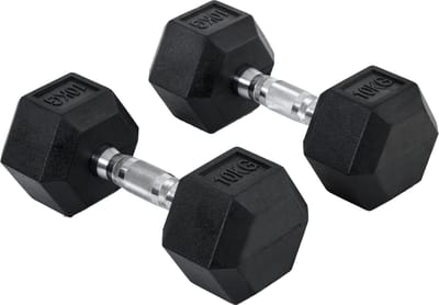 Fitgoodz - Dumbbells - Hexa dumbbell - Set 2x 10 Kg - Hex Dumbbel - Krachttraining