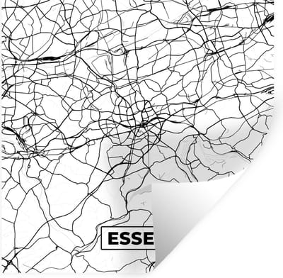 Muurstickers - Sticker Folie - Kaart - Essen - Plattegrond - Stadskaart - 100x100 cm - Plakfolie - Muurstickers Kinderkamer - Zelfklevend Behang XXL - Zelfklevend behangpapier - Stickerfolie