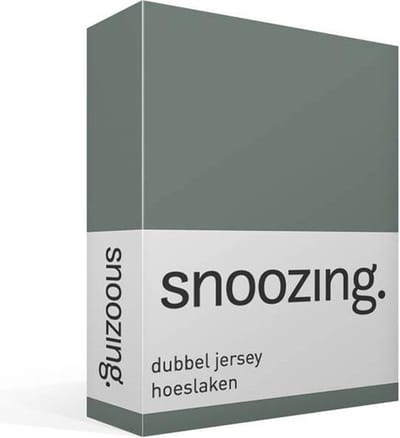 Snoozing Dubbel Jersey - Hoeslaken - Eenpersoons - 90x210/220 cm - Groen