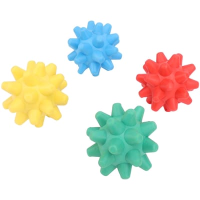 4 Stuks Stekelige Massagebal Spierontspanning TPR Rubber Zachte Stekelige Massageroller voor Nek Schouder blue