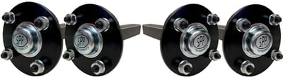 Hub & Stub-assen voor quad- en ATV-aanhangwagens, 4 bouten, 4 inch PCD, 35x35 mm, 1500 kg (set van 4)
