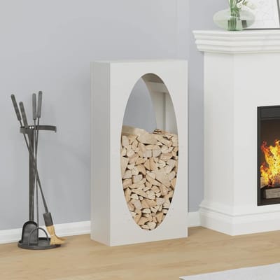 vidaXL - Brandhoutrek - 50x23x100 - cm - koudgewalst - staal - wit