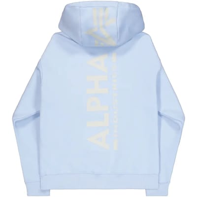 Sweatshirt met hoodie en bedrukte achterkant Alpha Industries