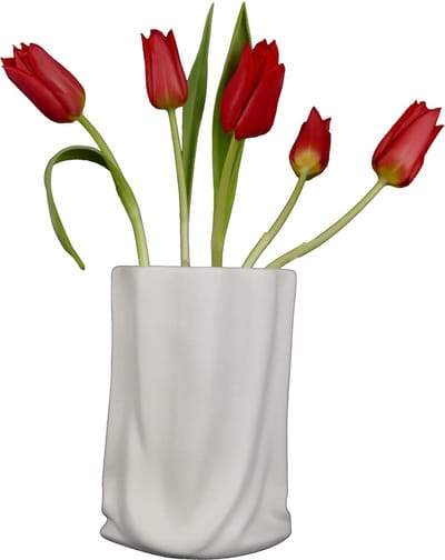 Vaas wit - Vazen decoratie - Tulpenvaas - Bloemenvaas - kleine vaas 20 cm - Keramiek vaas - Moderne decoratie - Tafeldecoratie eettafel - Decoratie woonkamer
